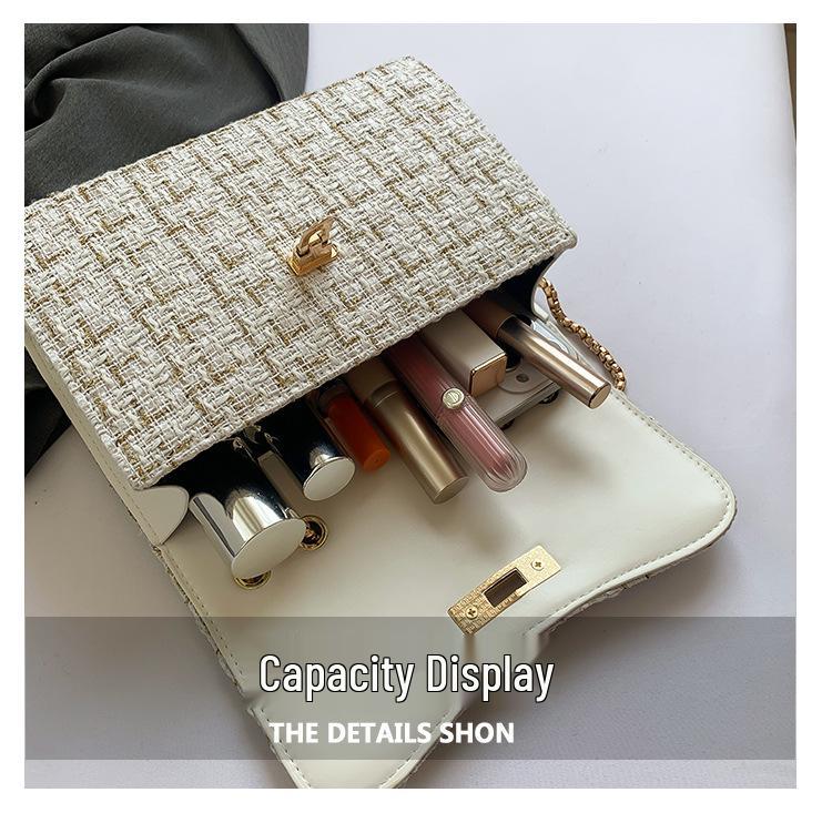 Women's Wool Plaid Chain Bag - Versatile Spring/Summer 2024 Style