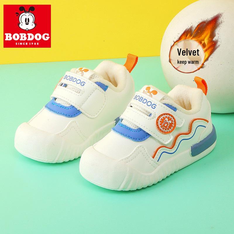Babu Dou Baby & Toddler Winter Velvet Shoes for Walking - Warm Cotton Casual Sneakers, Ages 1-3.