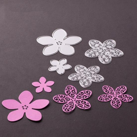4ks květiny z uhlíkové oceli DIY řezací matrice Scrapbook Card Handcraft Stencil Tool