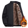 Men's Casual Plush Thick Jacket Winter Fleece Lined Warm Coat Stand Collar Zipper Pocket Parka Work Cargo Quilted Windproof Outwear Jackets for Men