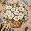 Kreativní víkendové hobby projekty Košík s květinami Patchwork DIY sada, Vrstvené látkové květiny Řemesla Texturované květinové umění 3D šicí projekt pro dospělé,