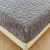 Flannel Love Pattern Bed Sheet Milk Fleece Single Bed Sheet Autumn/winter Thickened Warm Plush Sheet Solid Color Fitted Sheet Home Bedding