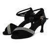 New Diamond Faced Women's Latin Dance Shoes Fashion Wedding Ball Soft Bottom Salsa Ruma Dance Heel Height 7CM