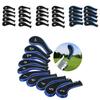10 pièces Housse de tête de club de golf en fer multicolore avec fermeture éclair et long col