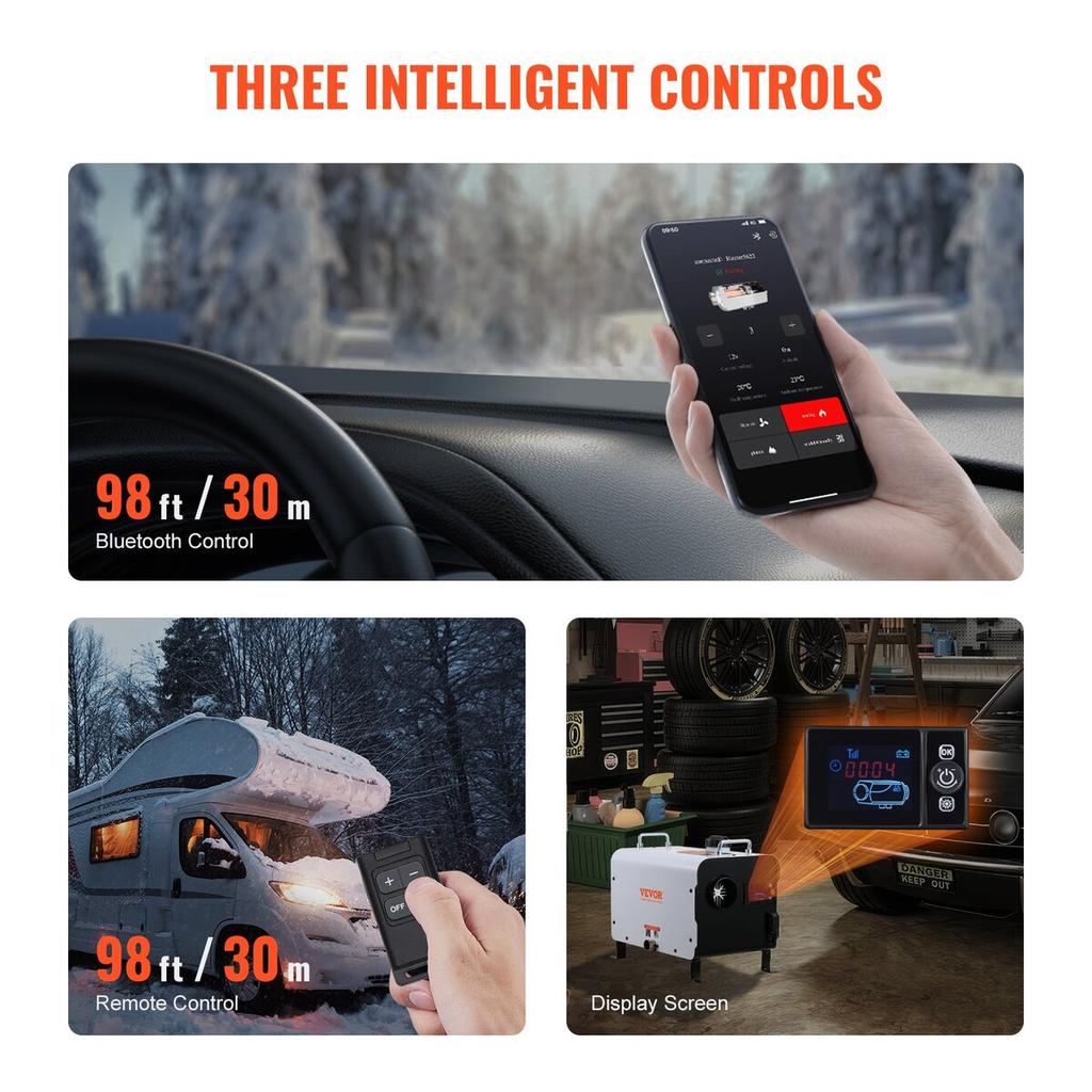 Diesel-Luftheizung 12V/24V 8KW Bluetooth APP Fernbedienung für den Außenbereich