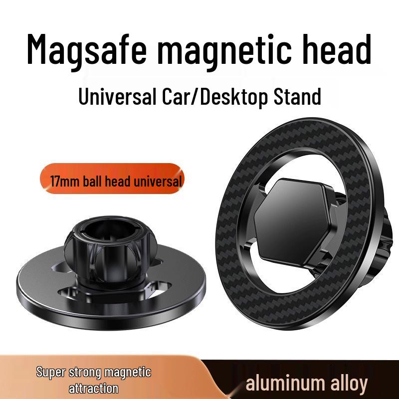 Ice Armor MagSafe Magnetic Phone Holder - Universal 17mm Ball Head for Car & Desktop.