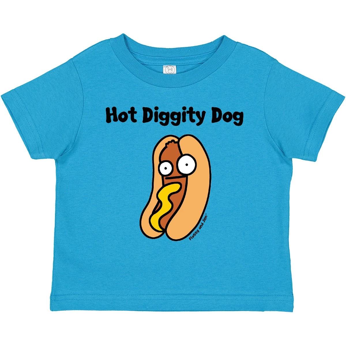 

Inktastic Hotdog Hot Diggity Dawg! Toddler T-Shirt Food Funny Clothing Colorful 100