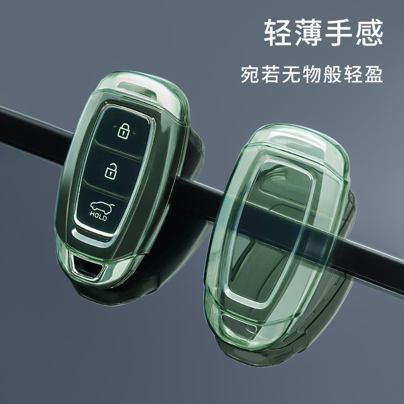 TPU Car Key Cover Hyundai Elantra Tucson Sonata Accent Veloster Ioniq 5 Kona Santa Fe Transparent Black Options With