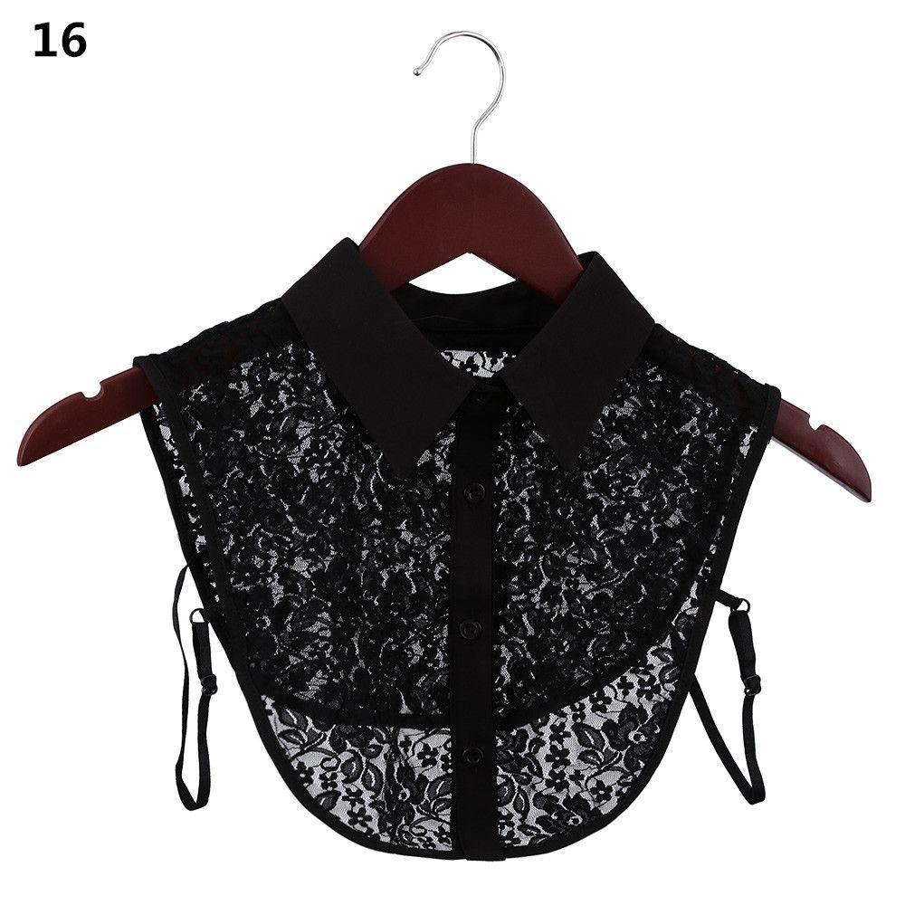 1pc Sexy Lace Fake Collar Shirt Shawl Flower Crochet Neckline Collars Women Detachable Collar Half Shirt Faux Collar Lace Fabric