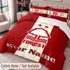 Nottingham Forest FC Printed Bedding Set Custom Name Text 1 Duvet Cover 2 Pillowcases For Bedroom