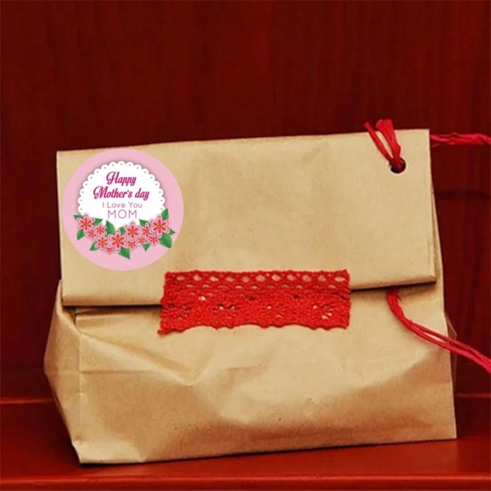 Adesivi PVC Festa della Mamma Garofano Adesivo Decorativo Rotolo Sigilli per Buste per Incartare Regali