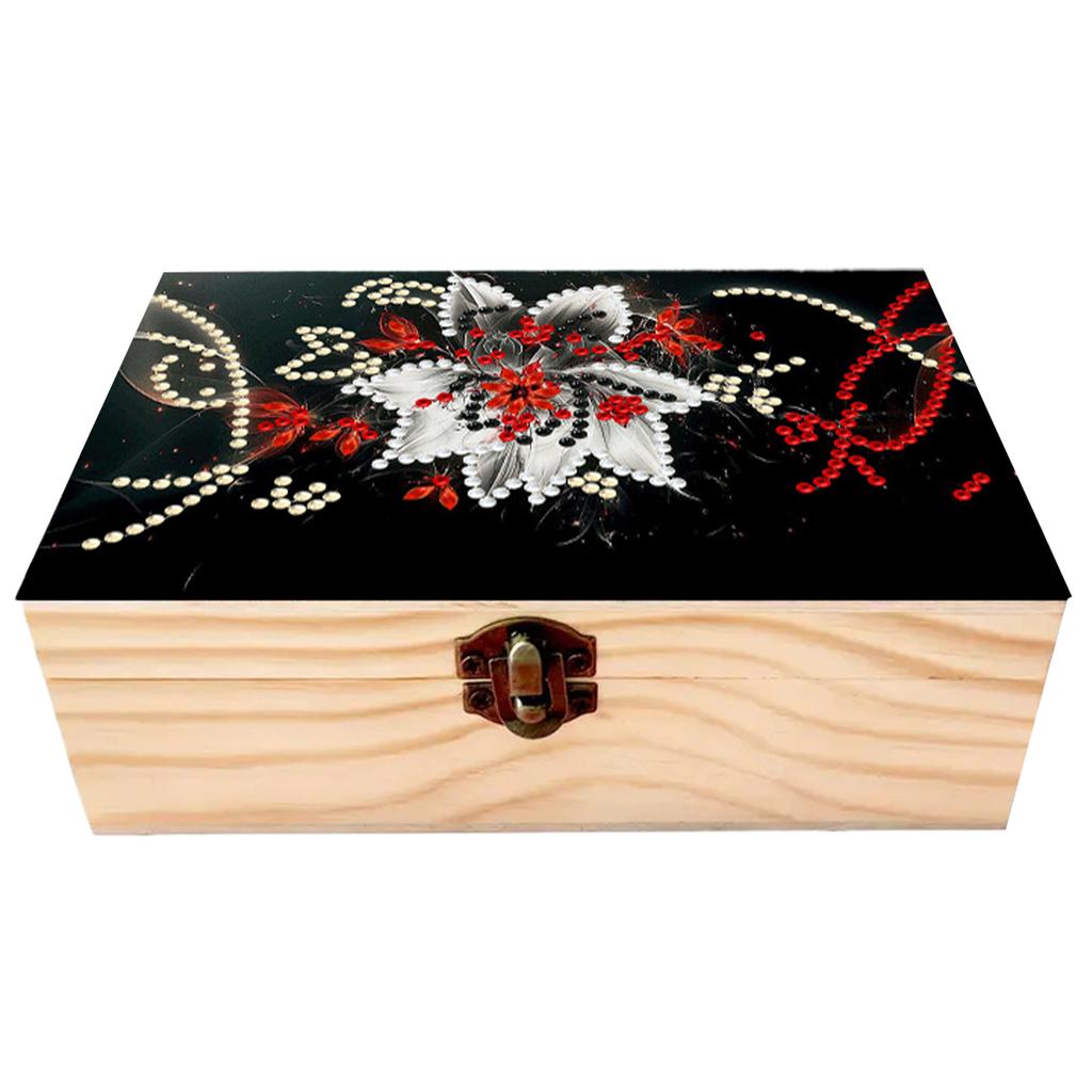 DIY Wooden 5D Diamond Art Diamond Art Storage Box DIY 5D Craft Jewelry Box for Adults Rings Beads and Jewelry Accessories
