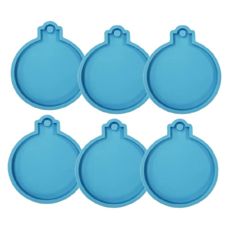 Resin Silicone Circle Keychain Molds Christmas Ornament Molds for Jewelry Making 1 синий