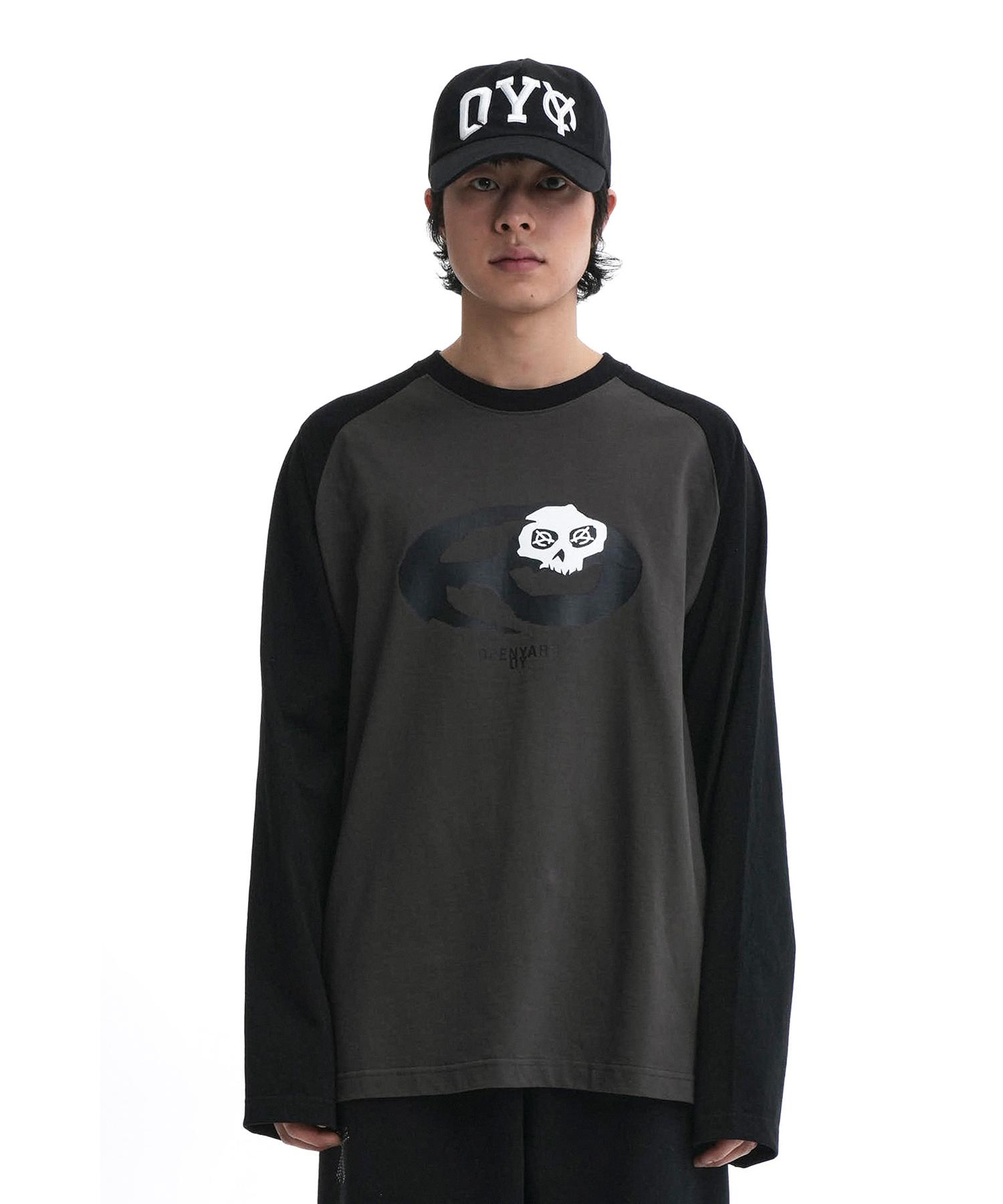 Oy Skull S.L Raglan Long Sleeve-Dust Gray/Black 2 Size