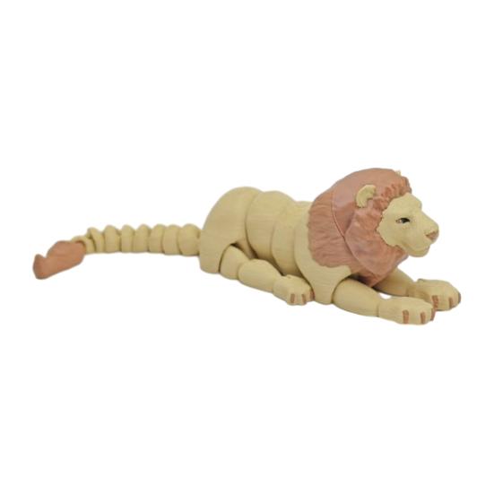 Yousheng 1/2Pcs 3D Printed Lion Figurine Movable Joints Male Female Lion Figure Articulated Animal Model Fidget Toy Home Office Bookshelf Decoration
