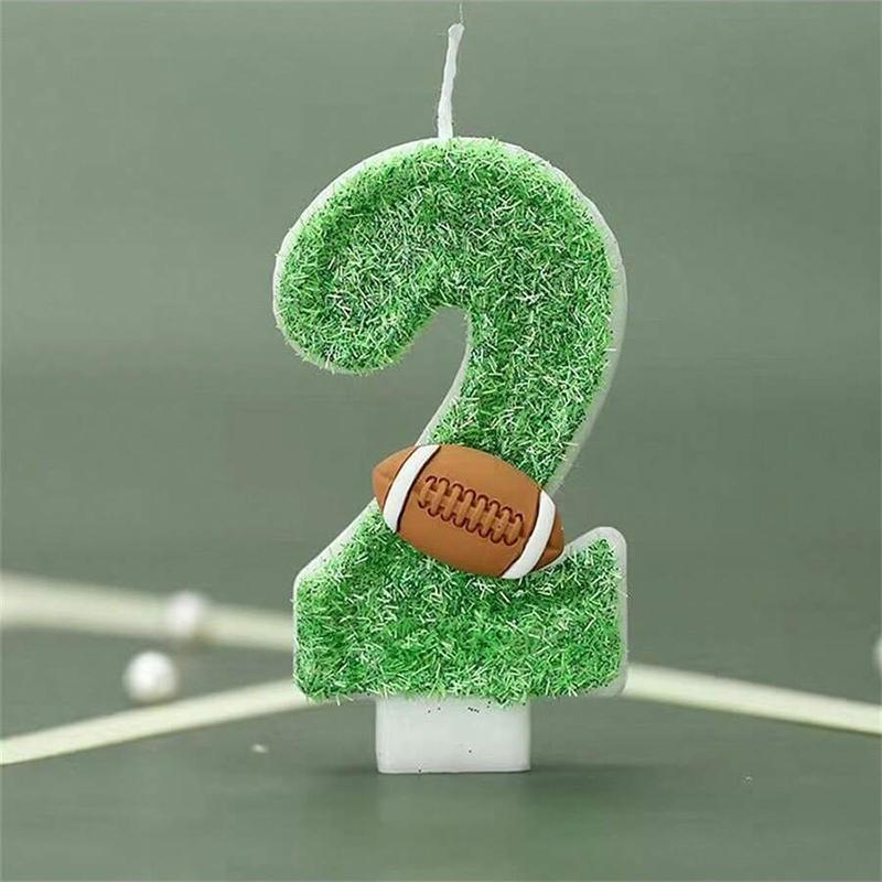 

1Pc Number 0-9 Sports Theme Rugby Cake Candles Birthday Candles Cupcake Toppers Party Cake Decorating Supplies Rugby