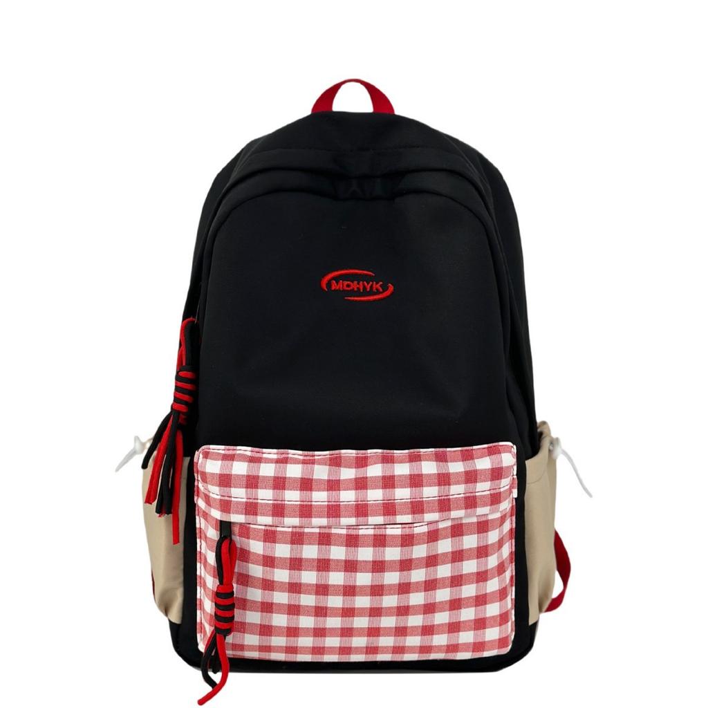 School Bag New Contrasting Color Backpack Versatile College Student Cute Fresh School Bag Light Casual Large Capacity Backpack