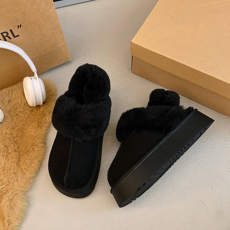 Cotton shoes women's thick-soled cotton mop bag head fleece warm fluff mop snow cotton winter new casual versatile comfortable tide