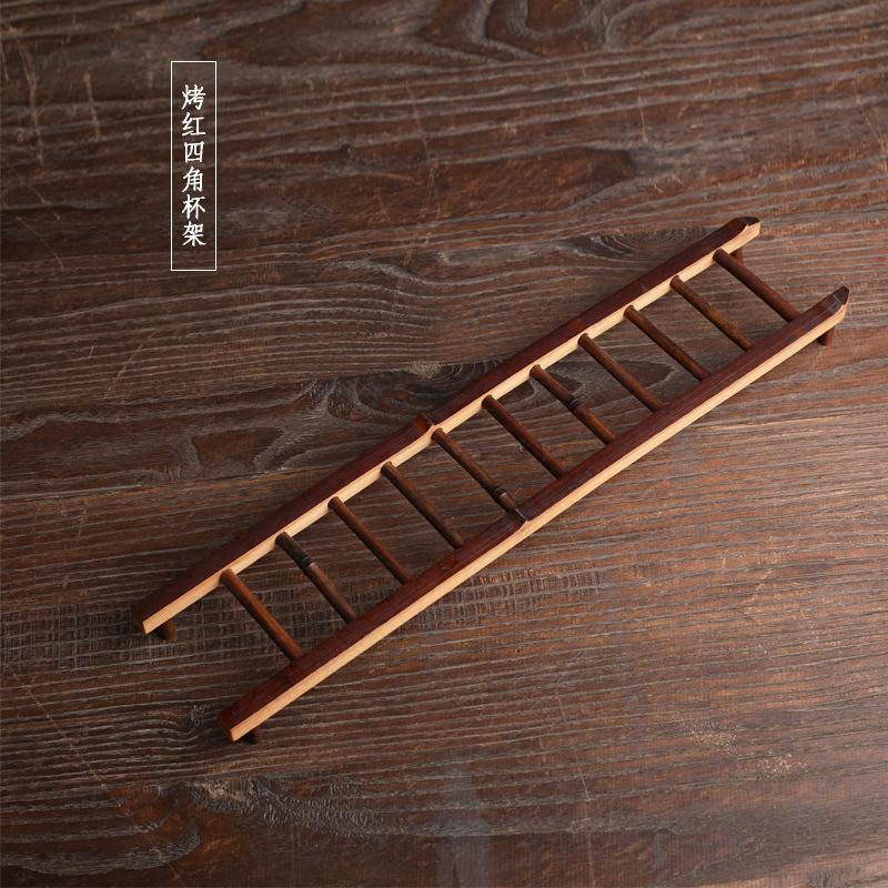 Bamboo Ladder Cup Holder Drainer Creative Bamboo Cup Holder Tea Accessories Bamboo Art Tea Cup Holder