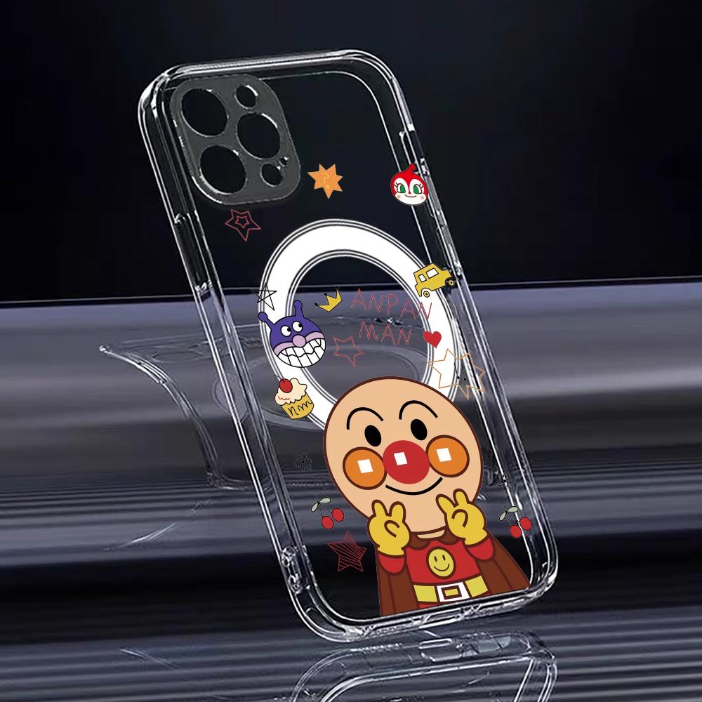 Anime A-Anpanmans Cute Phone Case For iPhone 17 16 15 14 13 12 Pro Max Plus With Magnetic Crystal Clear Case Wireless Charge