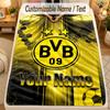 Flannel BlanketBorussia Dortmund Custom Name Text Personalized Soft Warm Throw Blanket Home Decor Gift
