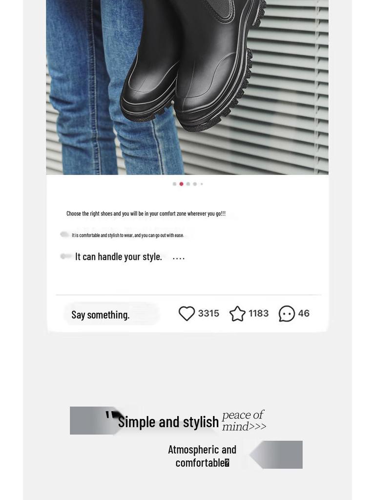 Damen Wasserdichte Fleecegefütterte Rutschfeste PVC Kurze Regenstiefel