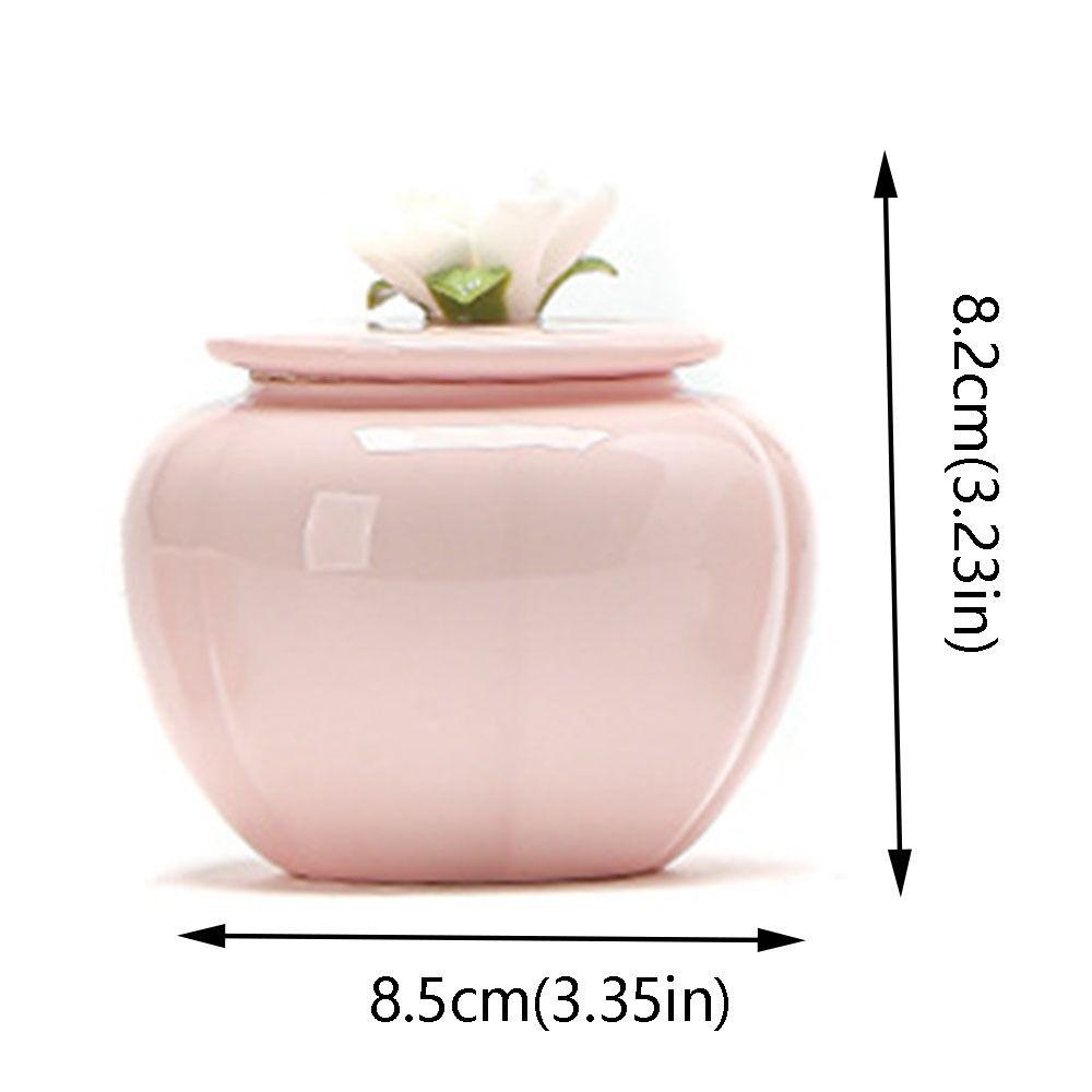 Pink Flower Ceramic Tea Jar Chinese Style Handmade Tea Tin Can Decorative with Sealed Lid Tea Sealed Jar Home Use