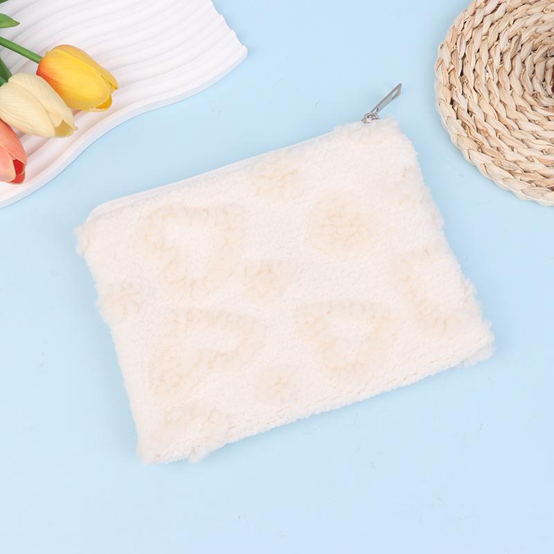Plush Makeup Bags Soft Travel Cosmetic Storage Bag Portable Love Print Organizer Pencil Case Cute Clutch Pouch