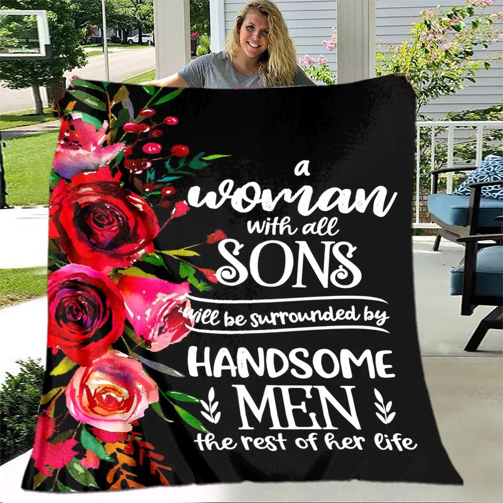 To My Daughter Son Letter Gift HD Blanket,Soft Throw Blanket for Home Bedroom Bed Sofa Picnic Travel Office Cover Blanket Kids