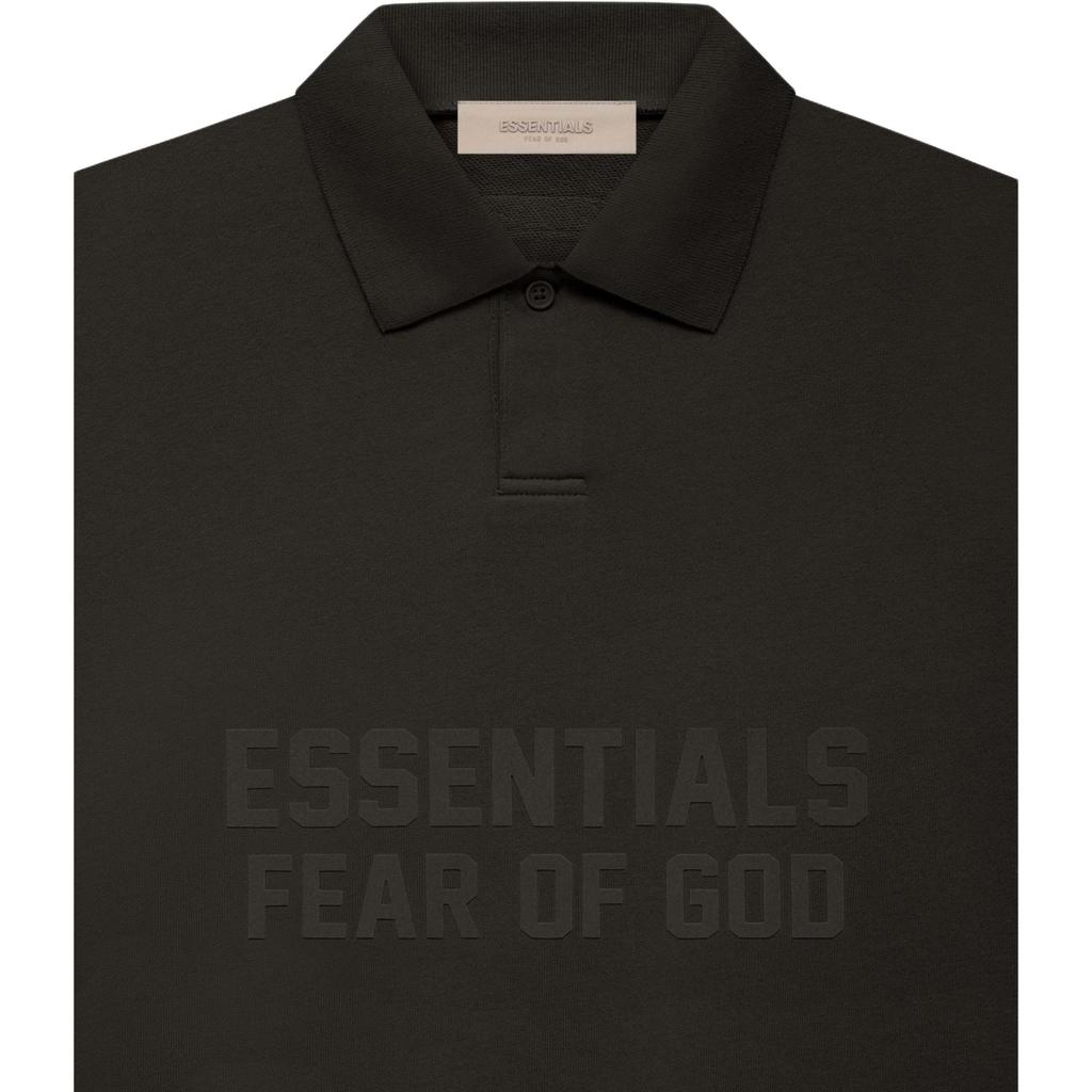 Fear Of God Essentials FW22 Long Sleeve Polo Shirt Women tops Off-Black Gray-Black FOG-FW22-386