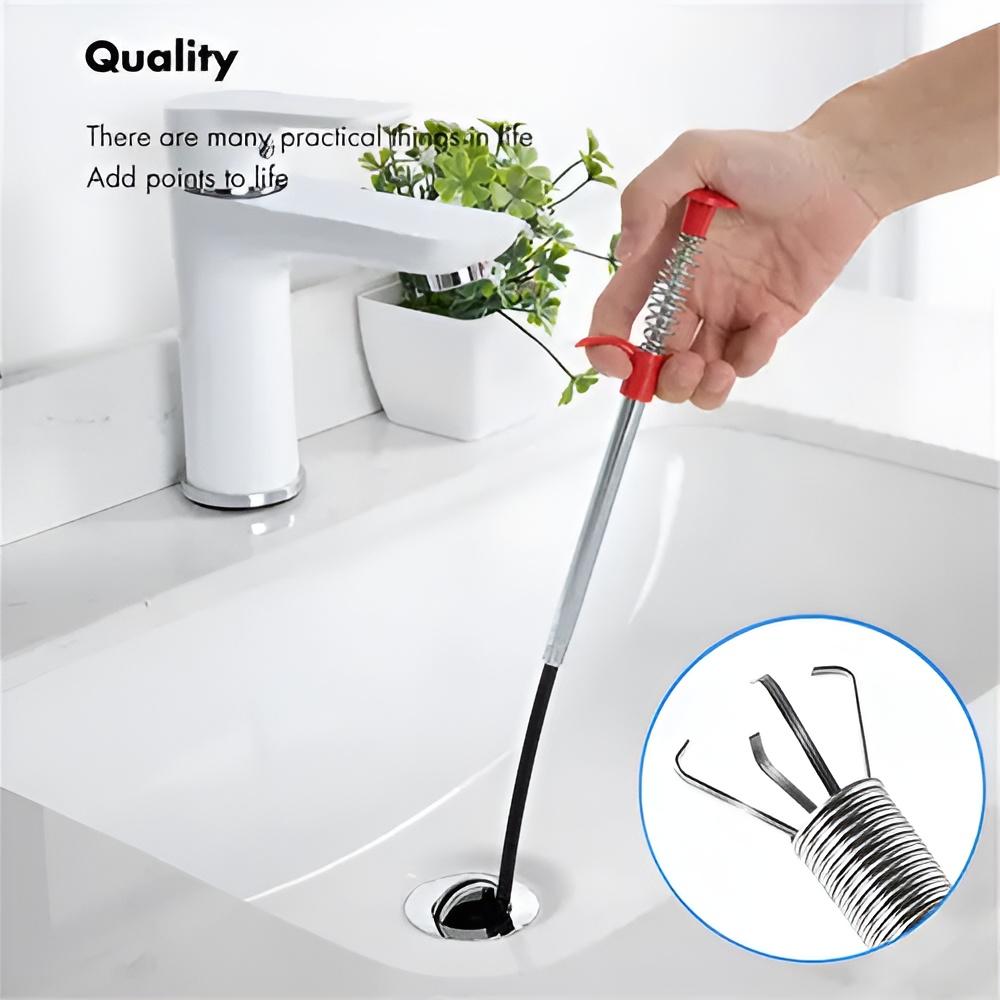 Bathroom Spring Pipe Dredging Tools Kitchen Sink Cleaning Hair Catcher Hair Clog Remover Grabber for Drains Bath Basin