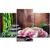 Dreiteiliger Leinwanddruck „Orchid Flowers Spa Nature“.