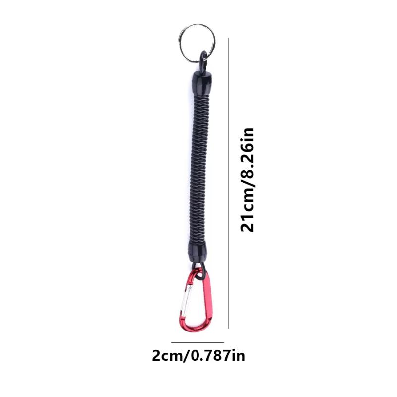 Carabiner Anti Lost Rope Spring Take Up Cord Metal Buckle For Fishing Gear Climbing Fishing Gadgets