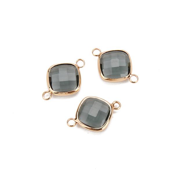 5pcs 11mm White Double Hole Glass Charms Pendants Connector for Chain Bracelets Necklace Women DIY Jewelry Making Findings