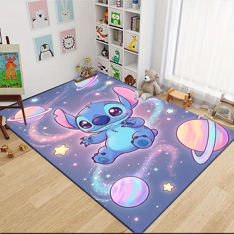 Stitch Space Adventure Carpet Rug Soft Washable Antislip Home Living Room Sofa Mats Personalized Christmas Rug
