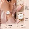 BUREI Analog Japanese Quartz Large Leather Wristwatch Women's Watch, Movement, Waterproof, Simple, Casual, Dial, Strap, Lightweight, Women's