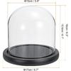 PATIKIL 6.1"x5.9" Clear Cloche Glass Dome, Glass Bell Jar Display Case Tabletop Centerpiece with Black Wooden Base for Christmas Home Decor