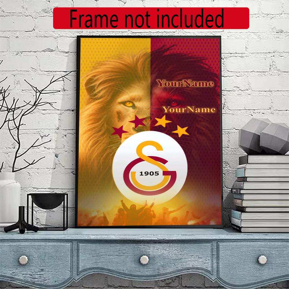 Galatasaray Personalized Name Round Diamond Painting Kit Diamond Embroidery Painting Rhinestones Mosaic Frameless Handwork Decoration Arts