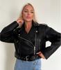 2025 European & American Washed Faux Leather Motorcycle Jacket - New Autumn/Spring Collection