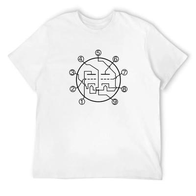 12AX7 ECC83 Vacuum Tube Pin Layout Amplifier Guitar Bass Amp T-Shirt Anime Stuff Boys Whites Customs Mens Graphic T-shirts Pack
