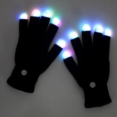 1 Pair Finger Gloving Light Gloves, 2026 New 7 Colors LED Finger Flashing Gloves with Lights, Cool Gifts for Party Light Show