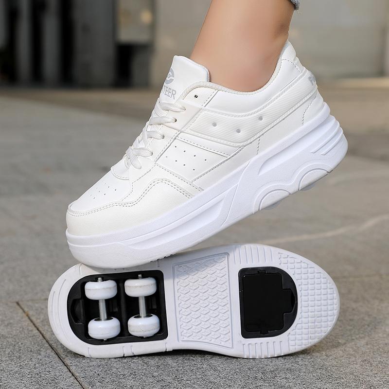 Pattini a Rotelle per Bambini, Pattini Unisex a 6 Ruote con Ruote e Cinghie Rimovibili