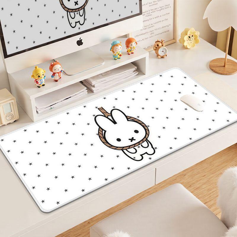 New Arrival Miffy Mouse Pad Cute Cartoon Rabbit Desk Mat Aesthetic Kawaii Computer Accessories for Dorm Bedroom Office Decor
