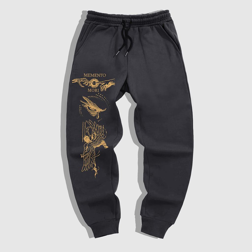 Pantalon de Jogging Style Gothique pour Homme - Chaleur Hivernale Pantalon de Sport Athlétique Décontracté avec Taille Élastique et Bas Resserré, Motifs Gothiques Géométriques