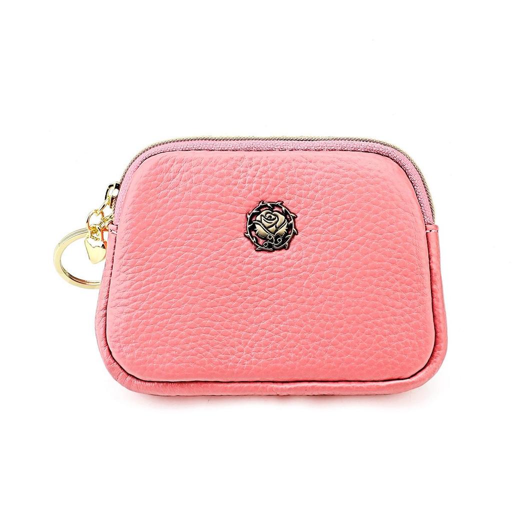 Bison Denim Fashion Genuine Leather Wome Small Coin Purse Zipper Wallet