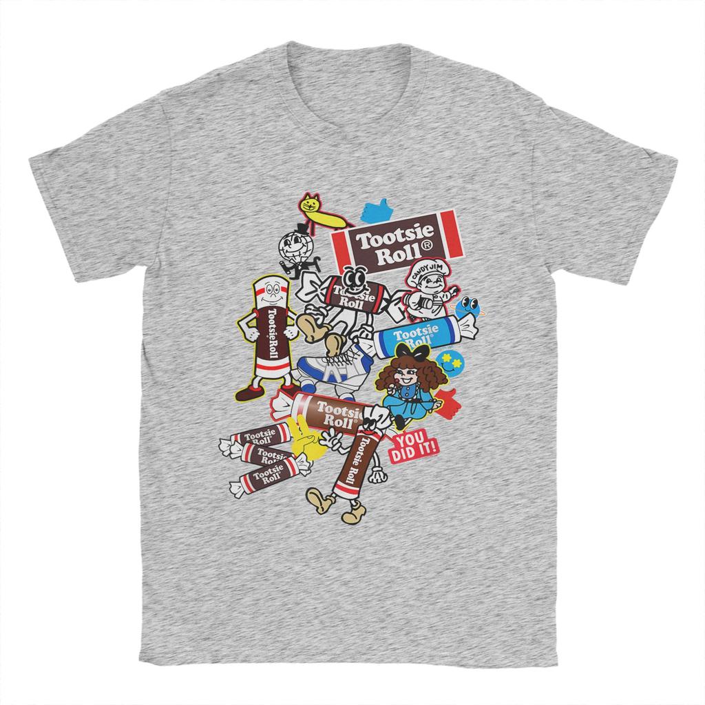 Tootsie Roll History of Tootsie Rolls Stickers Candy T Shirt Summer Cotton T-Shirts For Men's Casual Tshirt Short Sleeve Tops