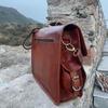 Men's Leather Messenger Satchel Shoulder Briefcase Business Bag Hand-Made