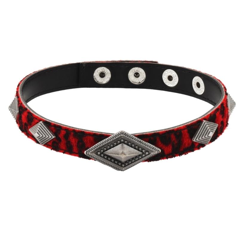 Модный Крутой Панк Готический Ошейник-чокер из ПУ кожи с заклепками, Ошейник-чокер с шипами-сердечками, Ожерелье для Женщин Девушек