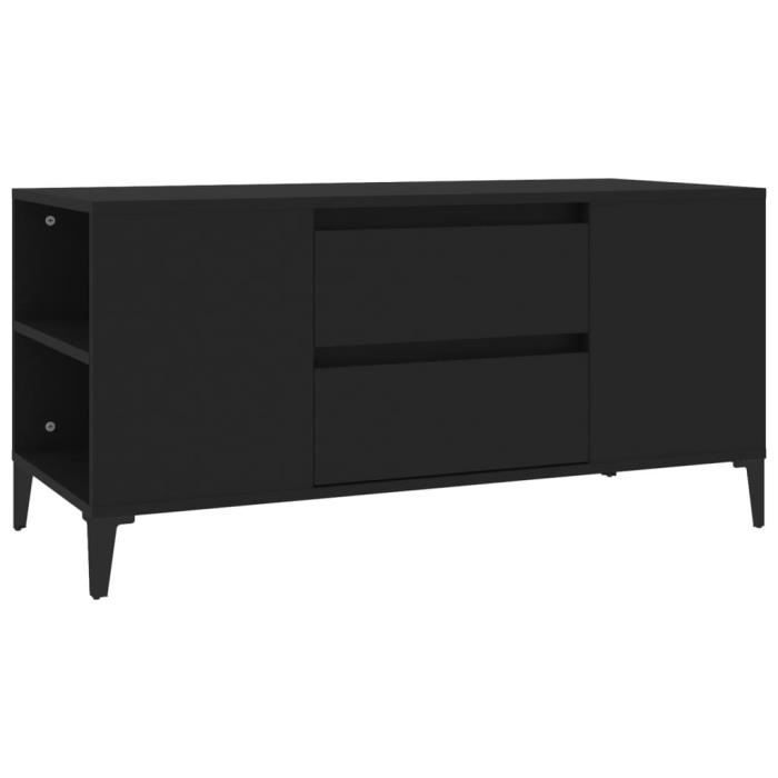 VidaXL Meuble TV Noir 102x44,5x50 cm Bois d'ingénierie 819605
