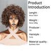 MISS WIG Braune, gemischte, goldene, kurze, lockige Perücke, afrikanische Locken, große Rollenperücke für Damen, tägliches Cosplay, synthetische Hochtemperaturfaserperücke